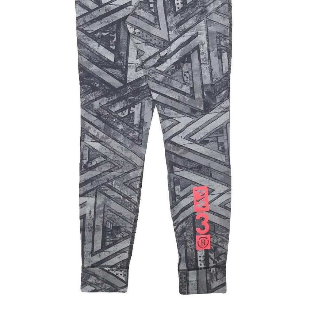 REEBOK Womens Joggers Grey & Black Slim Skinny S W24 L27 Activewear Print Logo