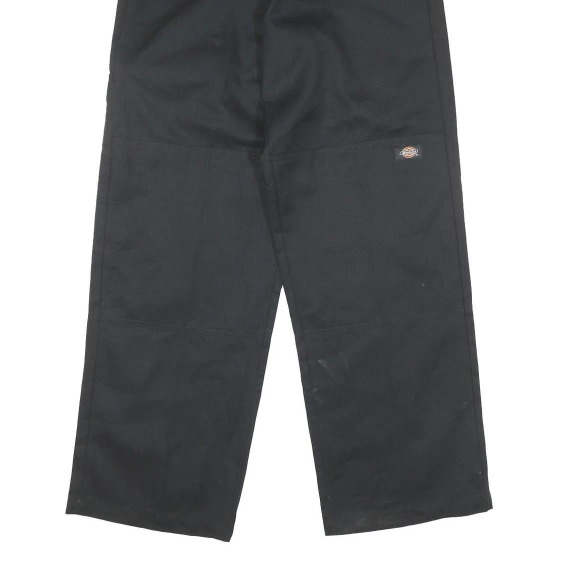 DICKIES Mens Cotton Blend Black Regular Straight Trousers W32 L30 Workwear