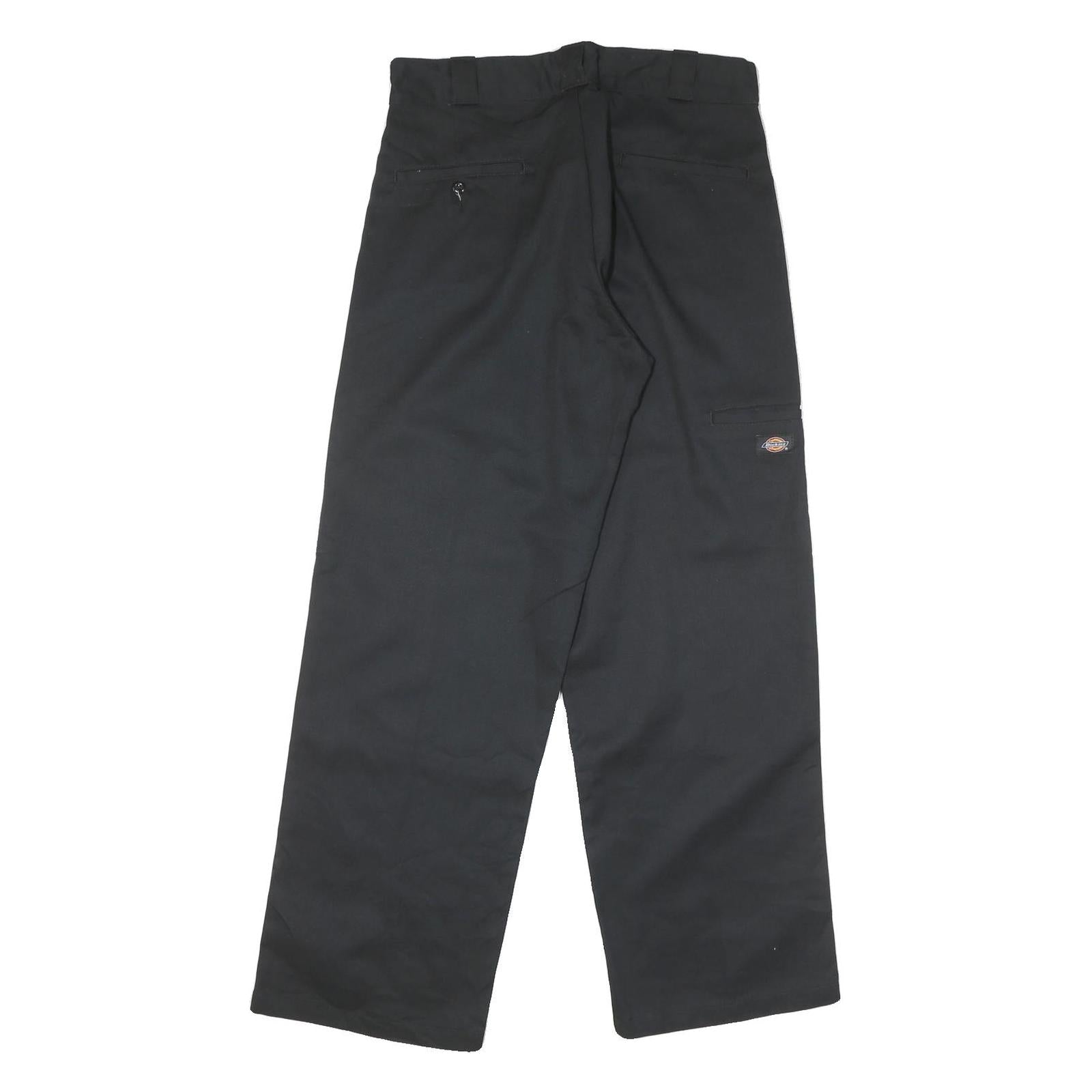 DICKIES Mens Cotton Blend Black Regular Straight Trousers W32 L30 Workwear