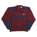 BUGLE BOY Mens Maroon & Navy Pullover Patterned Half Zip Jumper M BBC Sport Logo