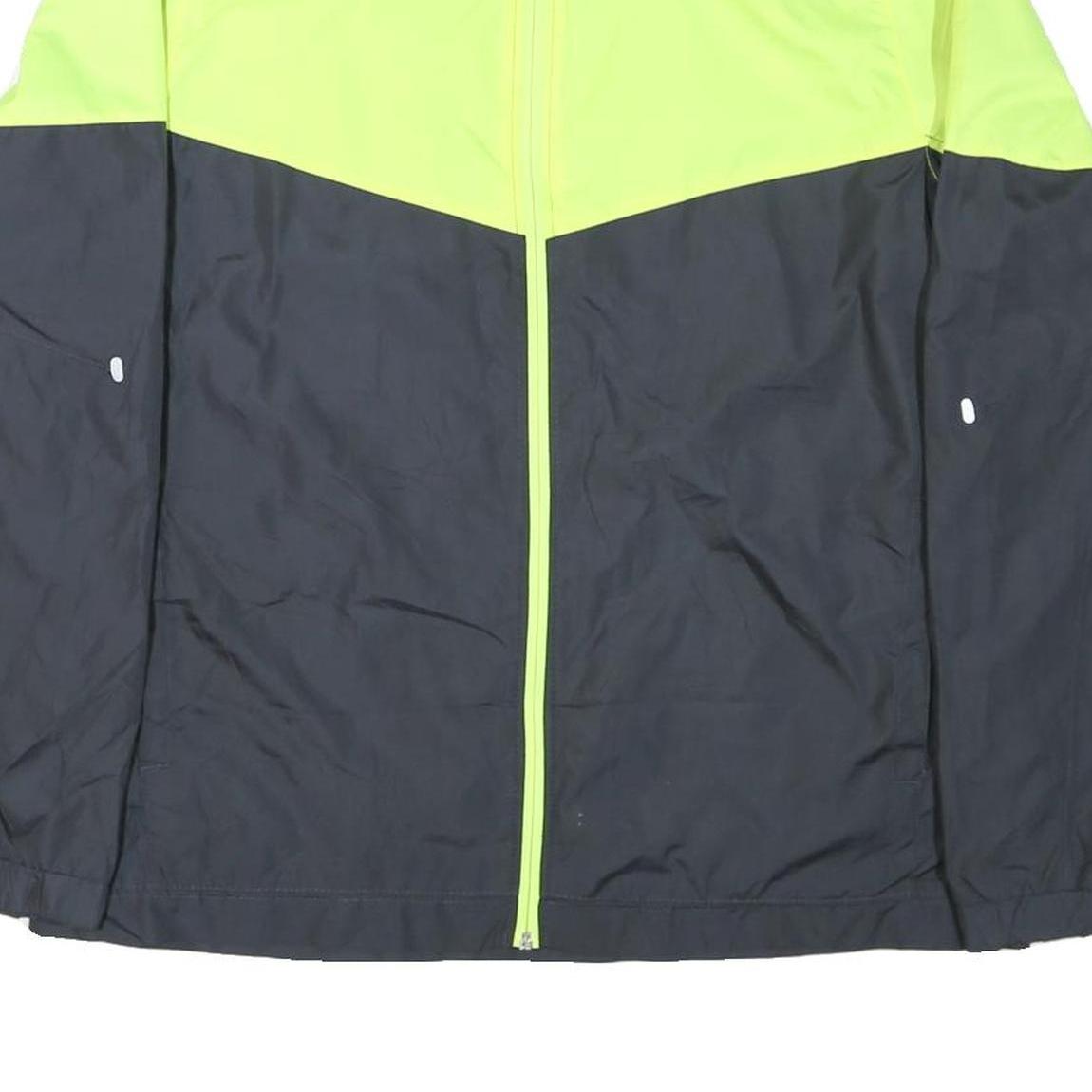 STARTER Mens Yellow & Grey Colourblock Zip Jacket L Polyester Blend Casual