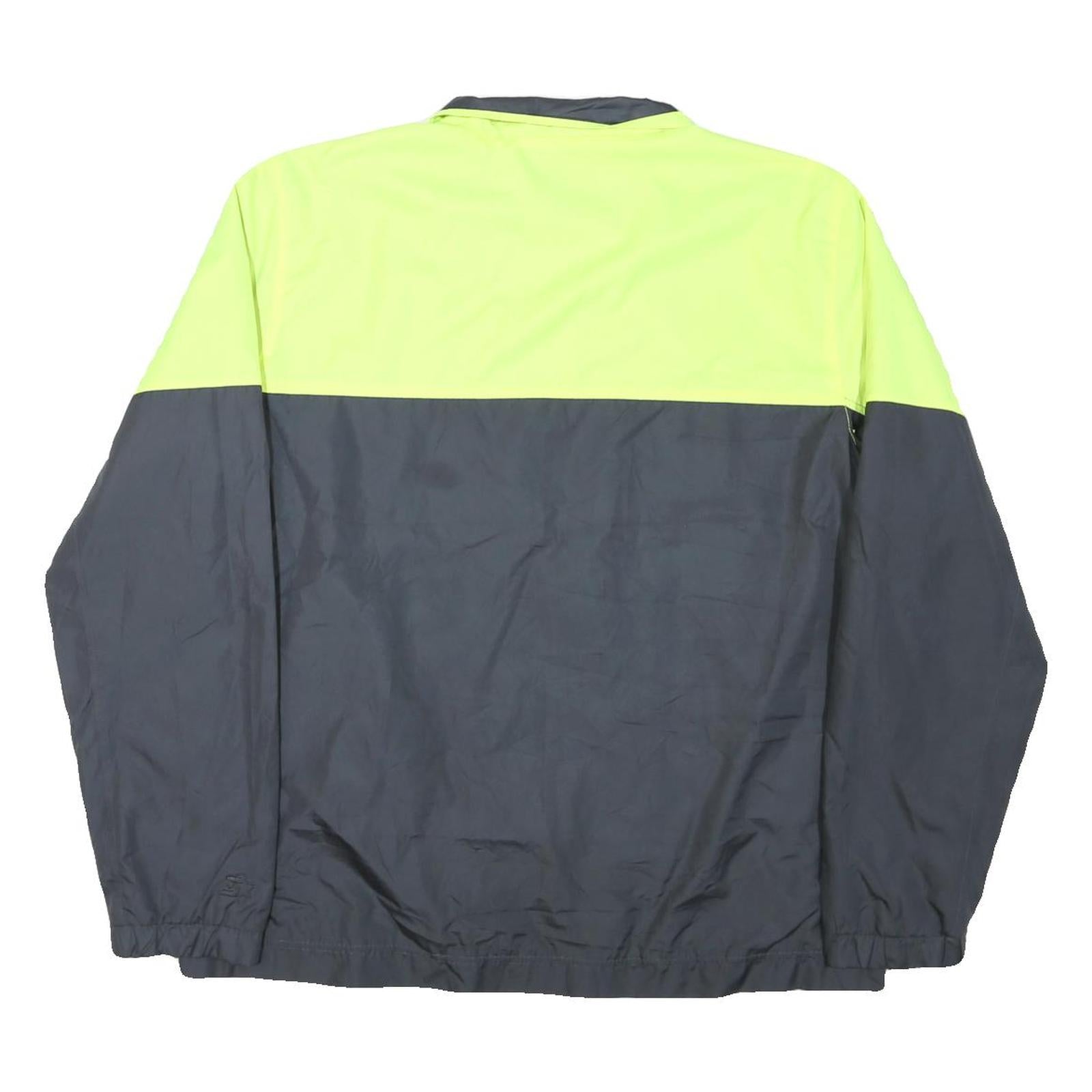 STARTER Mens Yellow & Grey Colourblock Zip Jacket L Polyester Blend Casual