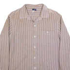 LEVI'S Mens Shirt Grey Striped Long Sleeve L