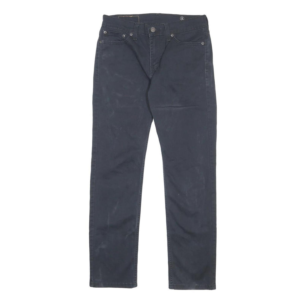 LEVI'S Mens Slim Navy Blue Cotton Blend Trousers W28 L30 Zip Closure