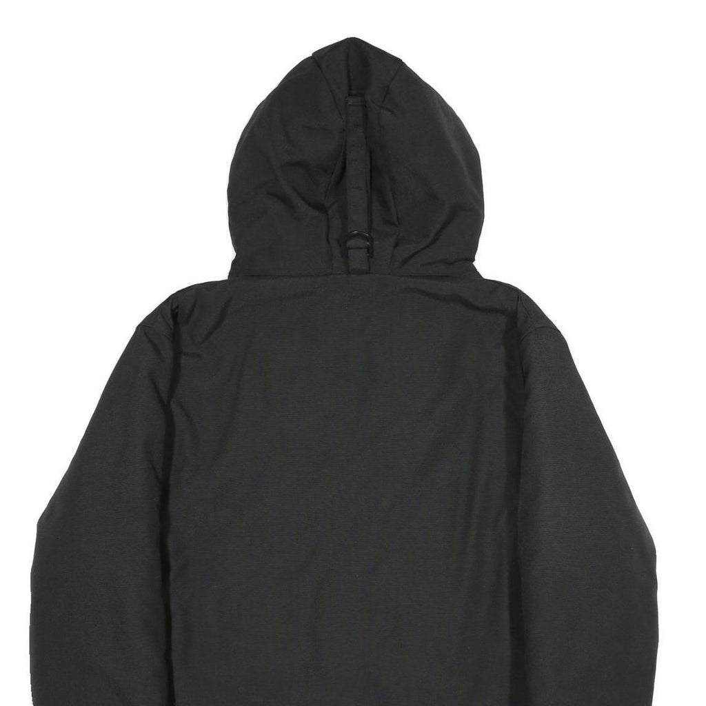 CARHARTT Mens Black Hooded Cotton Blend Jacket XL Zip Plain Workwear Casual