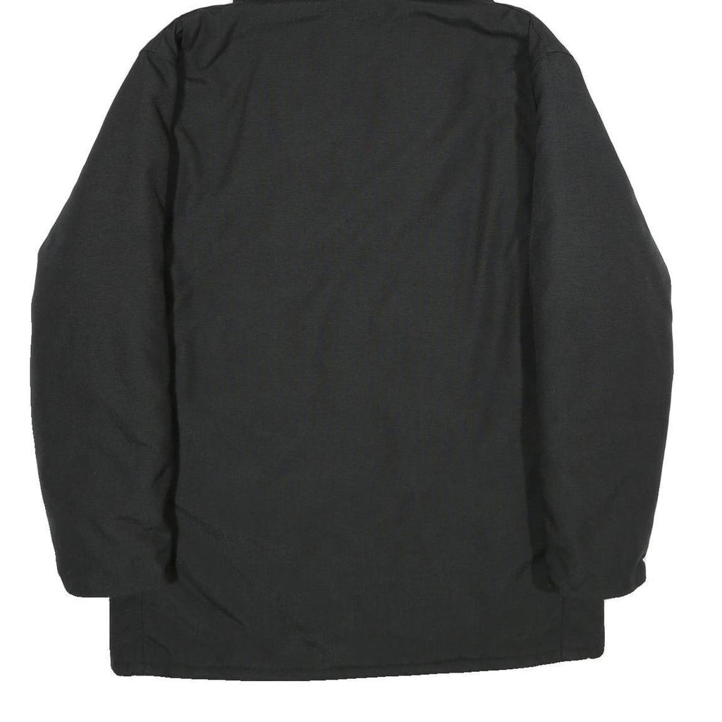 CARHARTT Mens Black Hooded Cotton Blend Jacket XL Zip Plain Workwear Casual