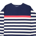 JOULES Womens Patterned Jumper Blue Striped Tight Knit Wool UK 6