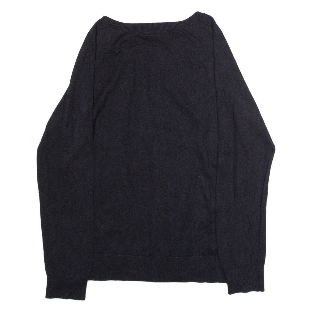 CALVIN KLEIN Mens Patterned Jumper Black Crazy Pattern Crew Neck Tight Knit M