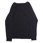 CALVIN KLEIN Mens Patterned Jumper Black Crazy Pattern Crew Neck Tight Knit M