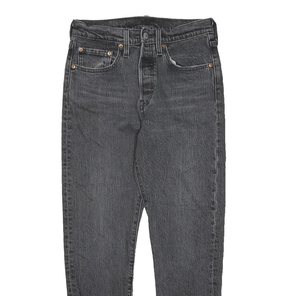 LEVI'S 501 Womens Jeans Black Regular Straight Denim Raw W28 L27 Button Fly