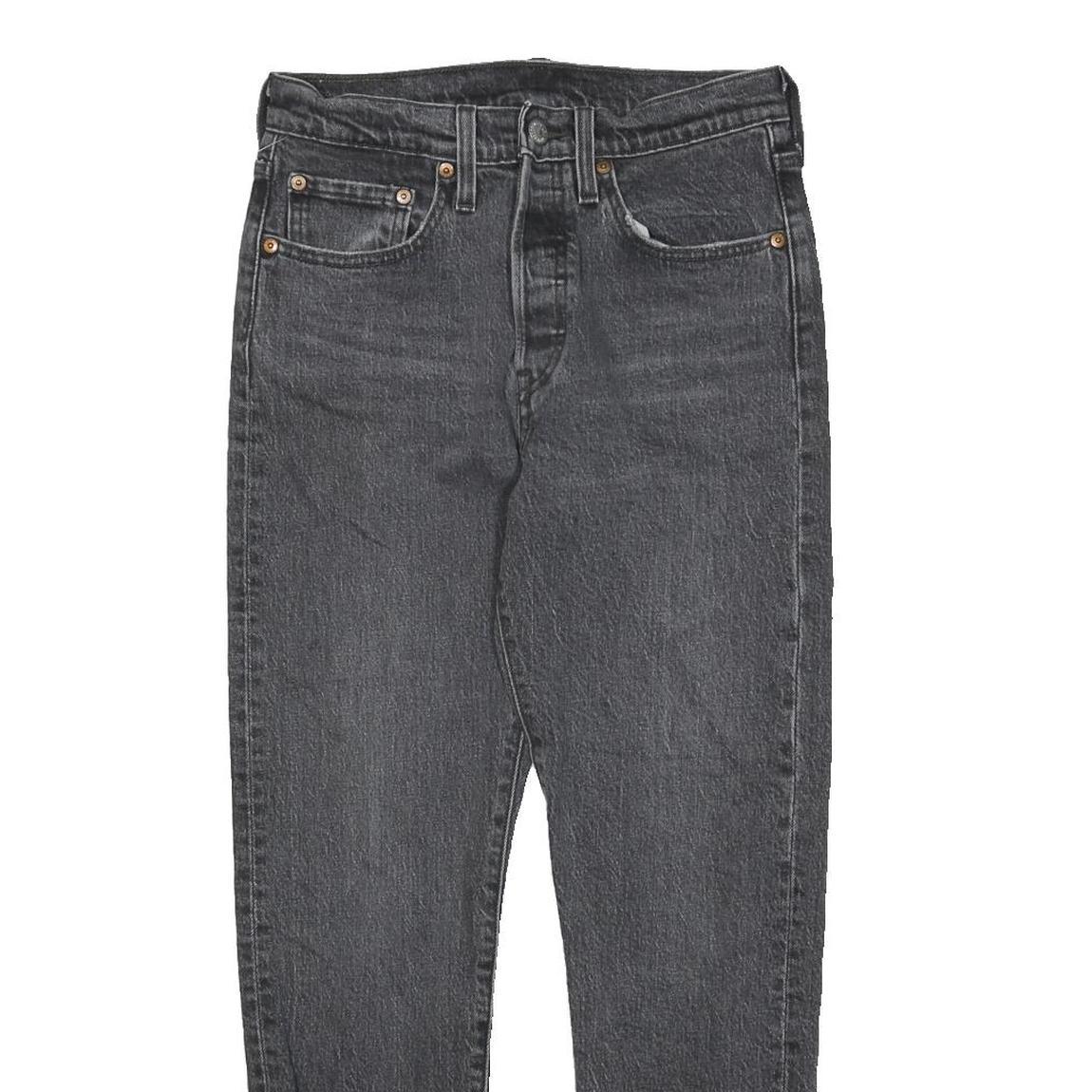 LEVI'S 501 Womens Jeans Black Regular Straight Denim Raw W28 L27 Button Fly