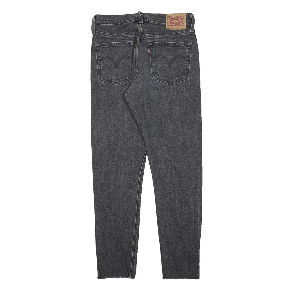 LEVI'S 501 Womens Jeans Black Regular Straight Denim Raw W28 L27 Button Fly