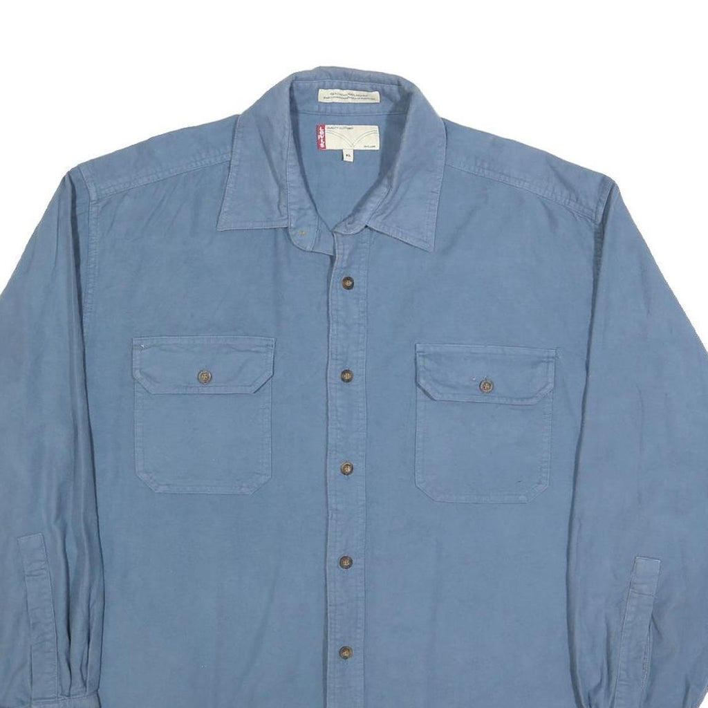 LEVI'S Mens Blue Polyester Shirt XL Casual Button Pocket Long Sleeve