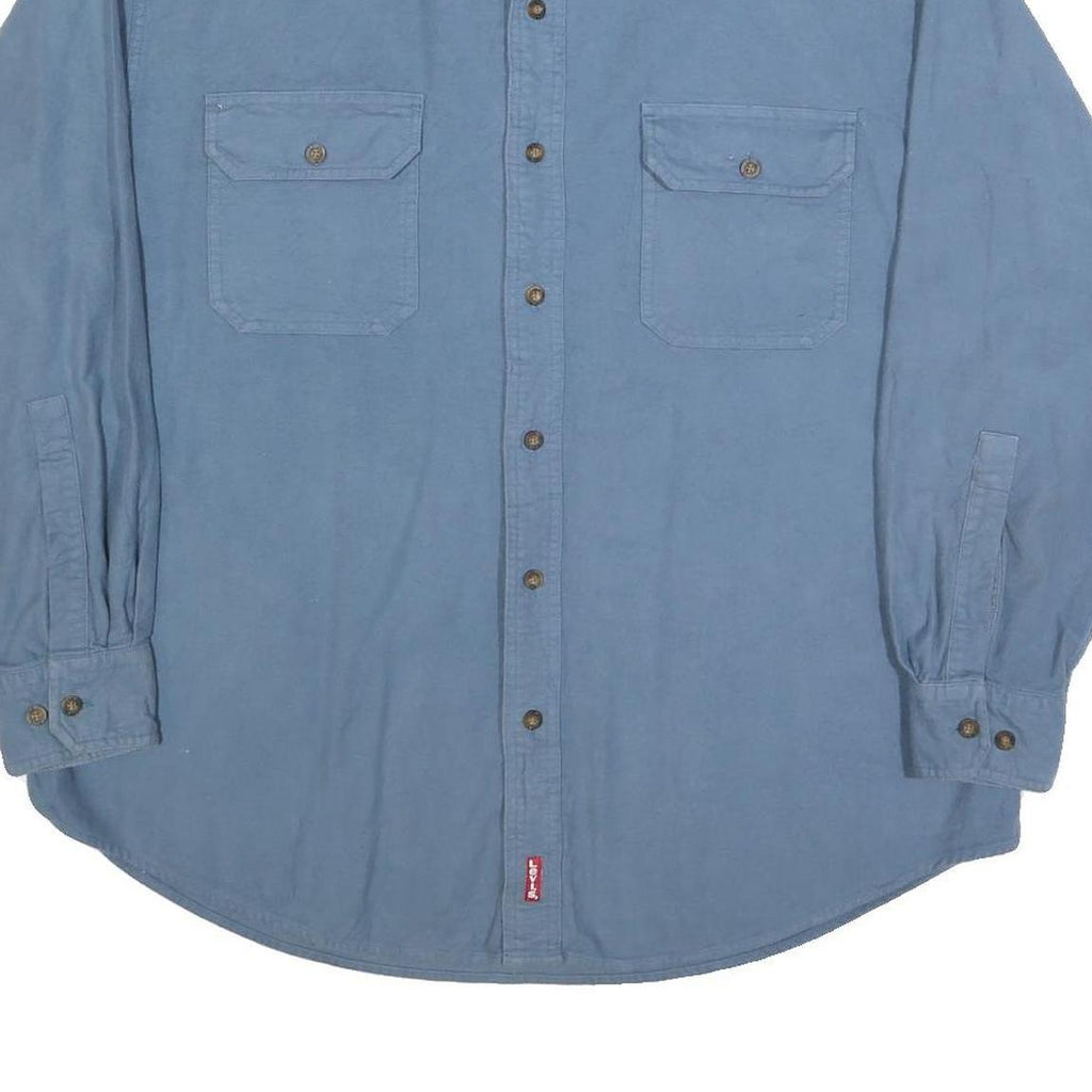 LEVI'S Mens Blue Polyester Shirt XL Casual Button Pocket Long Sleeve