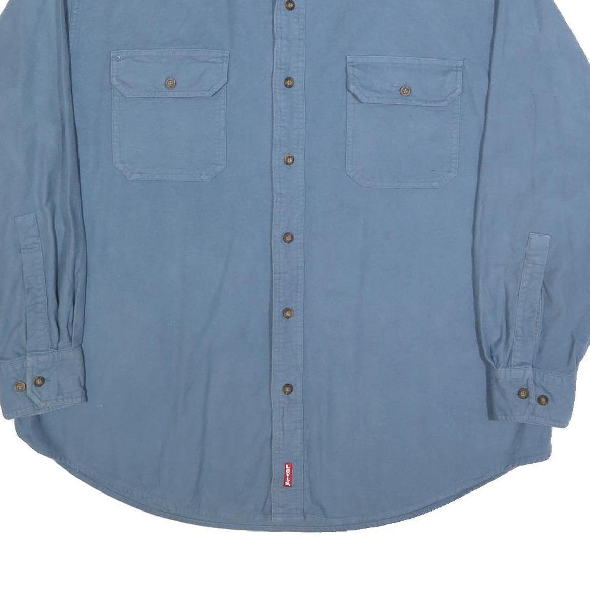 LEVI'S Mens Blue Polyester Shirt XL Casual Button Pocket Long Sleeve