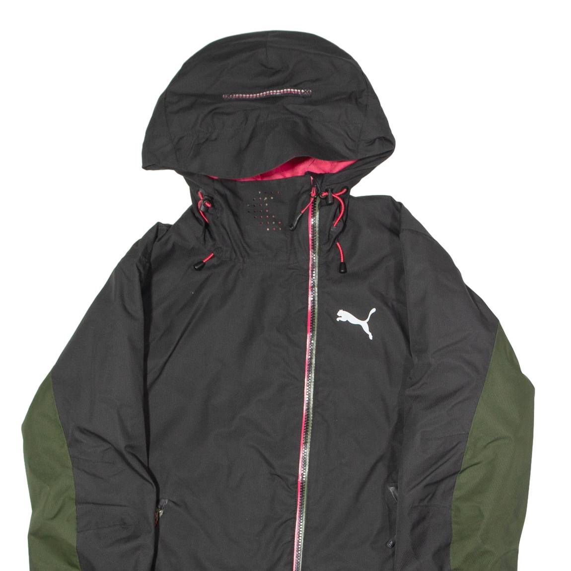 PUMA Womens Rain Jacket Black Hooded UK 12