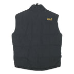JACK WOLFSKIN Mens Black Outdoor Jacket S Polyester Blend Plain Zip Sleeveless