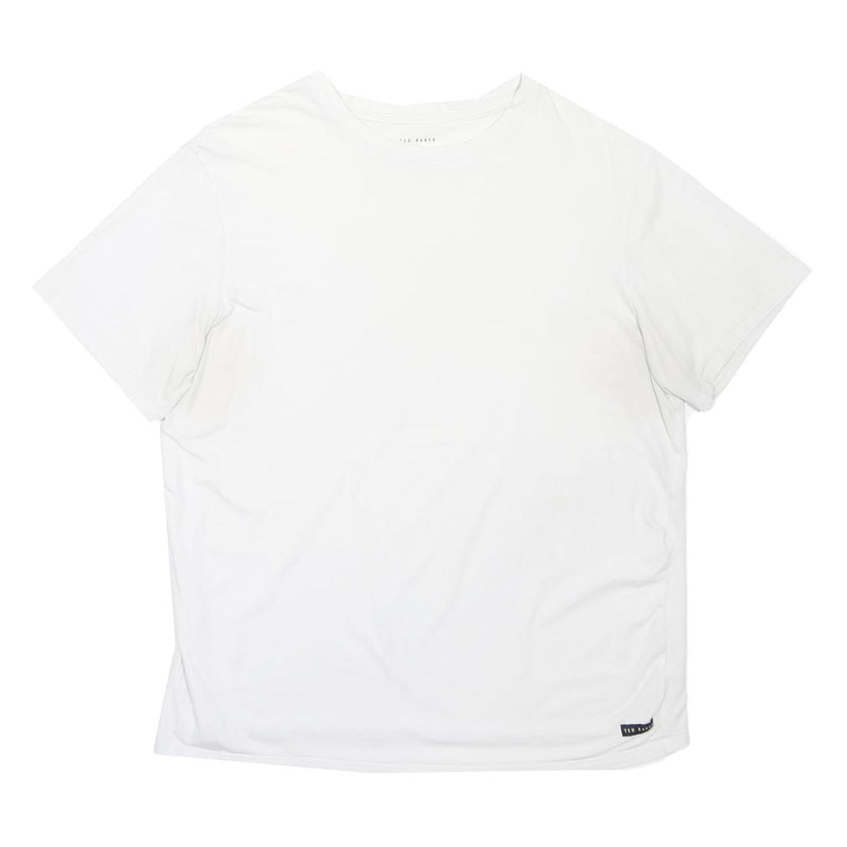 TED BAKER Mens White T-Shirt L Short Sleeve Crew Neck Plain Casual Cotton Blend