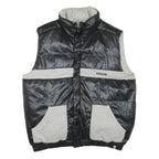 ADIDAS Mens Black & Grey Reversible Puffer Jacket XL Cotton Blend Zip