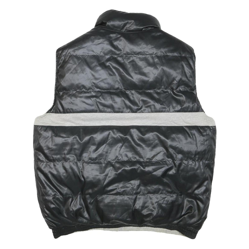 ADIDAS Mens Black & Grey Reversible Puffer Jacket XL Cotton Blend Zip