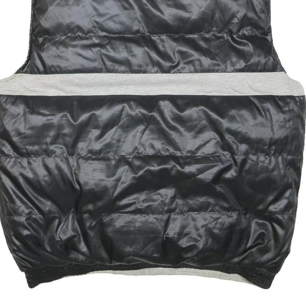 ADIDAS Mens Black & Grey Reversible Puffer Jacket XL Cotton Blend Zip