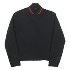 DKNY Mens Black Red Zip Jacket M Cotton Blend Plain Lightweight Casual