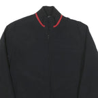 DKNY Mens Black Red Zip Jacket M Cotton Blend Plain Lightweight Casual