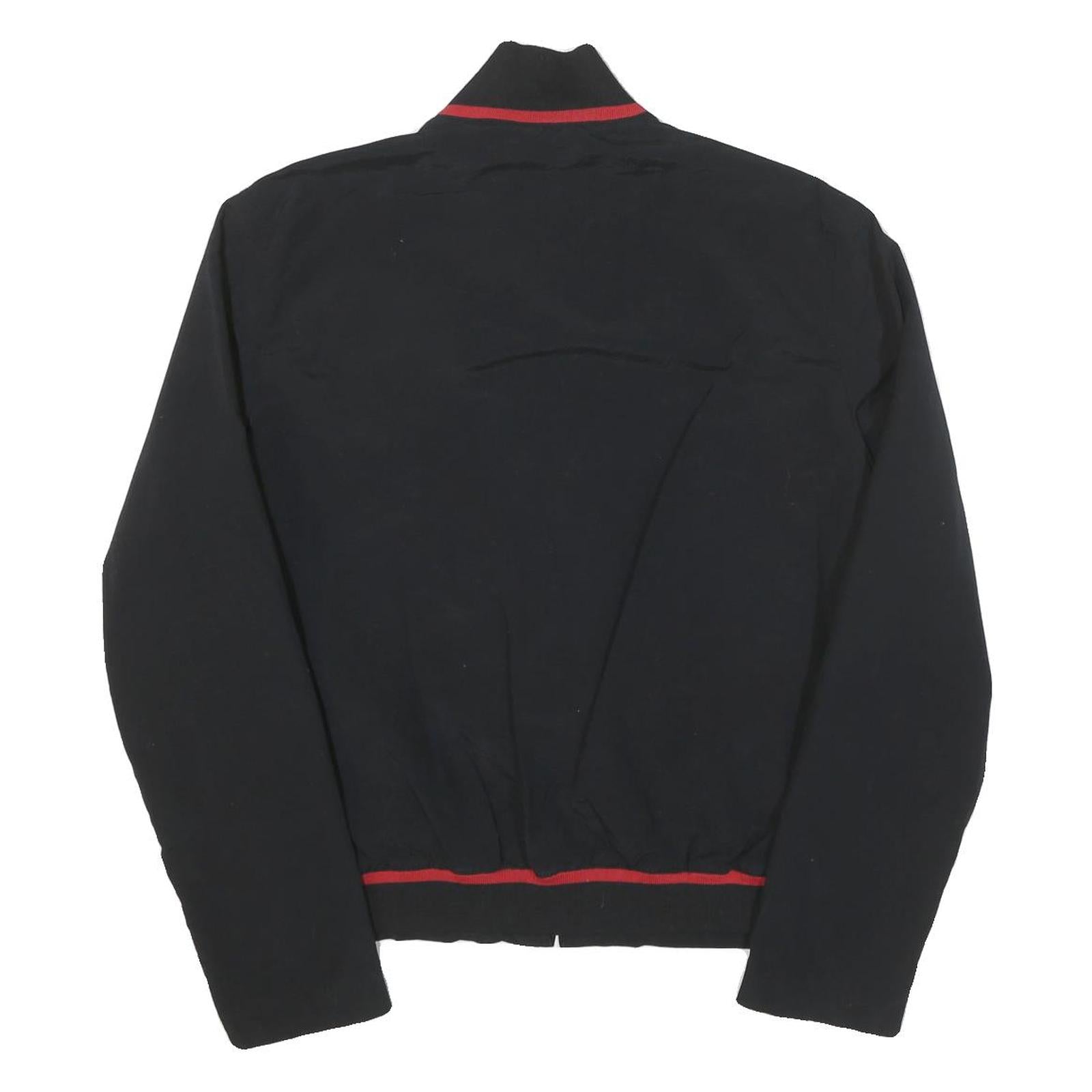 DKNY Mens Black Red Zip Jacket M Cotton Blend Plain Lightweight Casual