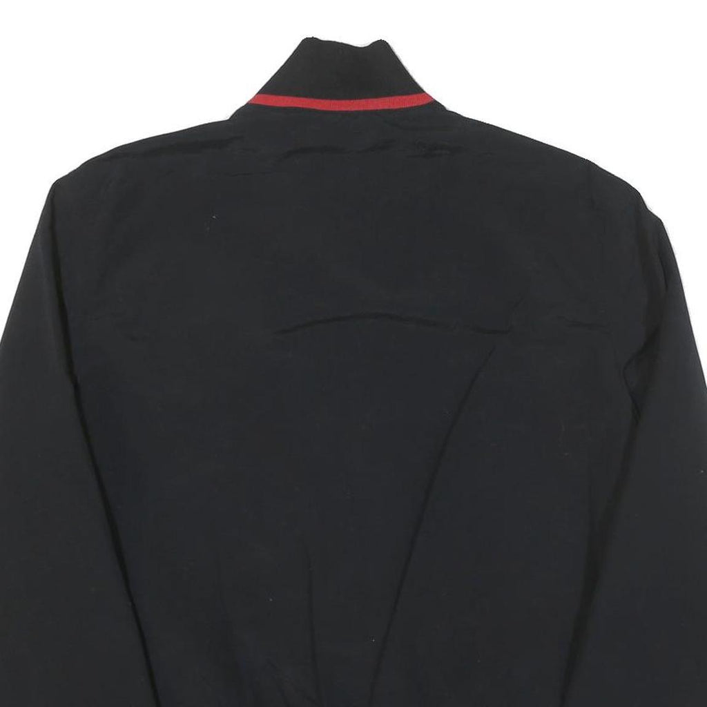DKNY Mens Black Red Zip Jacket M Cotton Blend Plain Lightweight Casual