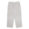 DICKIES Mens Cotton Blend Beige Relaxed Straight Trousers W36 L30 Workwear