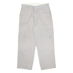 DICKIES Mens Cotton Blend Beige Relaxed Straight Trousers W36 L30 Workwear