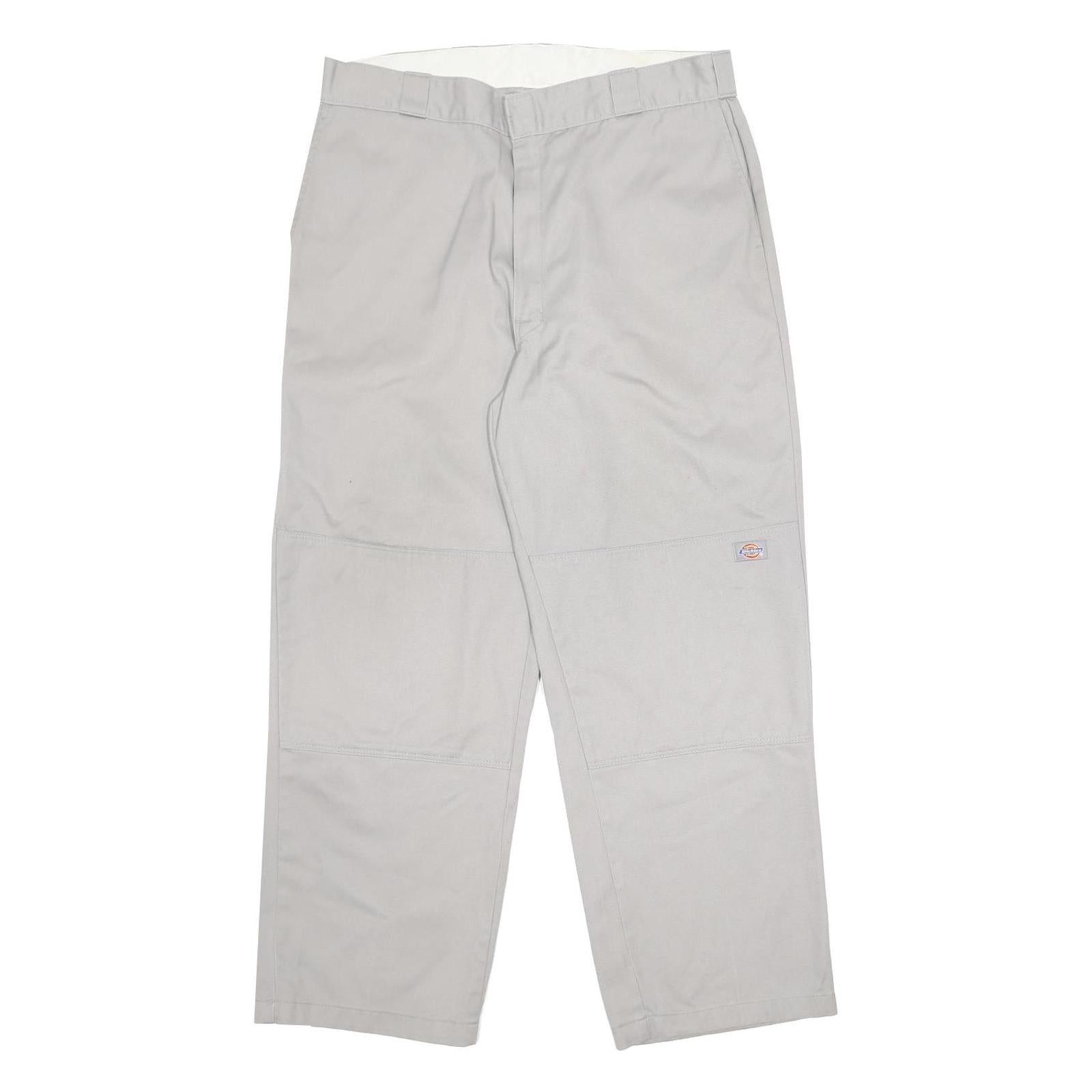 DICKIES Mens Cotton Blend Beige Relaxed Straight Trousers W36 L30 Workwear