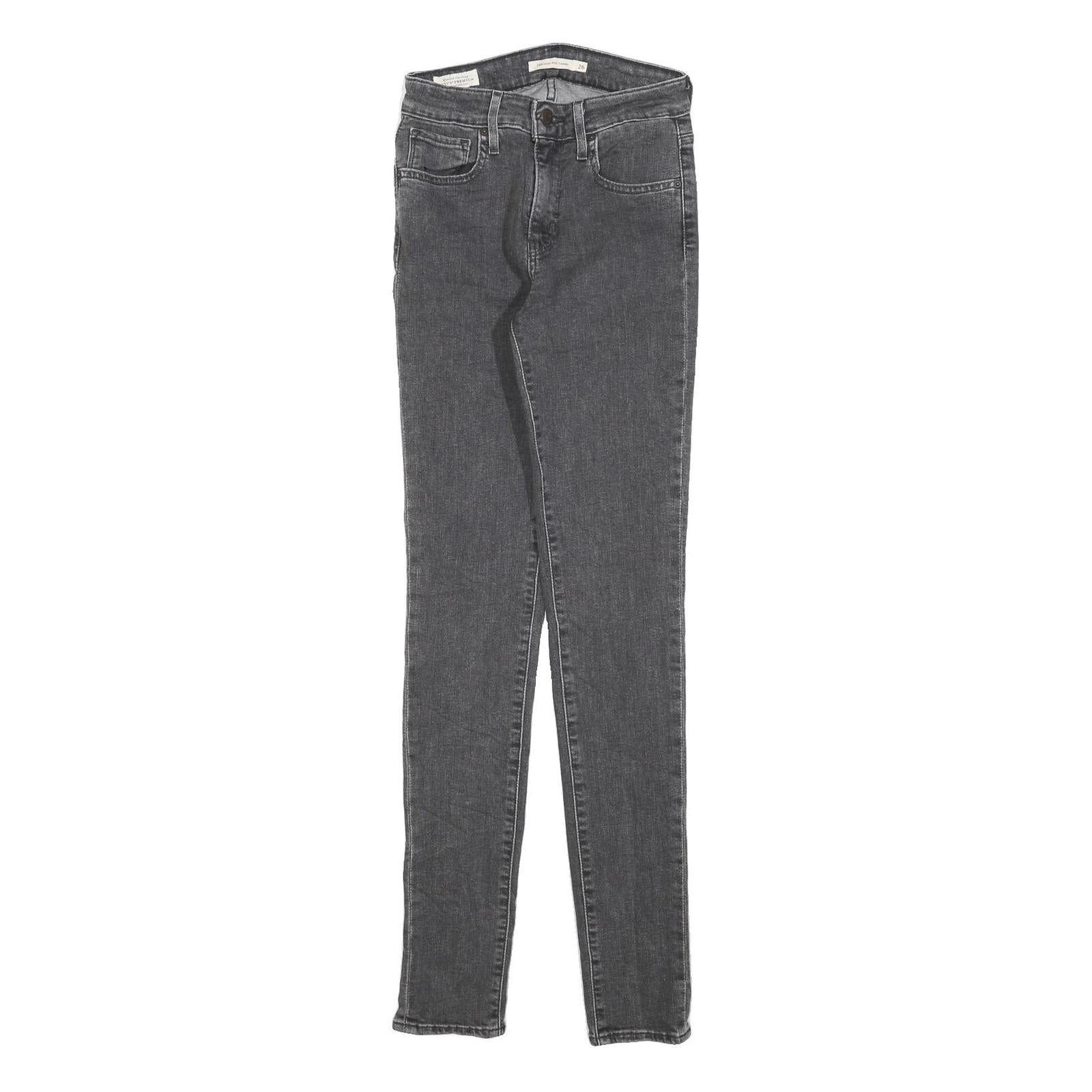 LEVI'S 721 Womens Jeans Slim Skinny Denim Dark W26 L32 Stylish Zip Closure