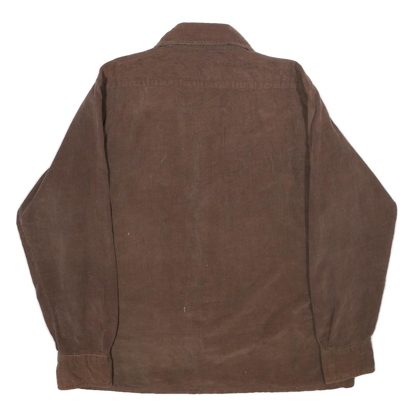 TARLETON Mens Brown Corduroy Shirt L Long Sleeve Button Closure Classic Fit