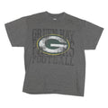 NFL Mens Grey Green Bay Packers Football T-Shirt L Short Sleeve Crew Neck