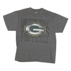 NFL Mens Grey Green Bay Packers Football T-Shirt L Short Sleeve Crew Neck