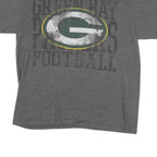 NFL Mens Grey Green Bay Packers Football T-Shirt L Short Sleeve Crew Neck