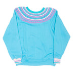 PEGGY STEGEMILLER Icelandic Style Womens Sweatshirt Blue 90s M