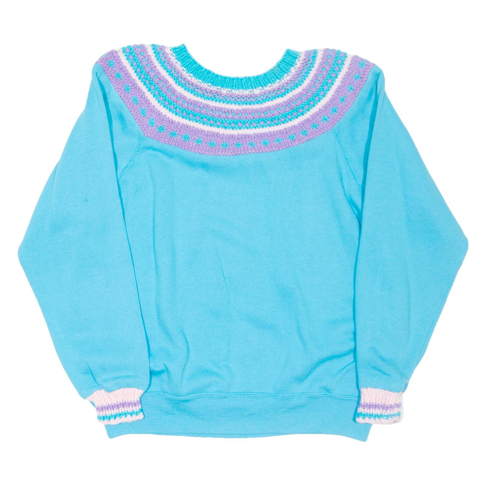 PEGGY STEGEMILLER Icelandic Style Womens Sweatshirt Blue 90s M