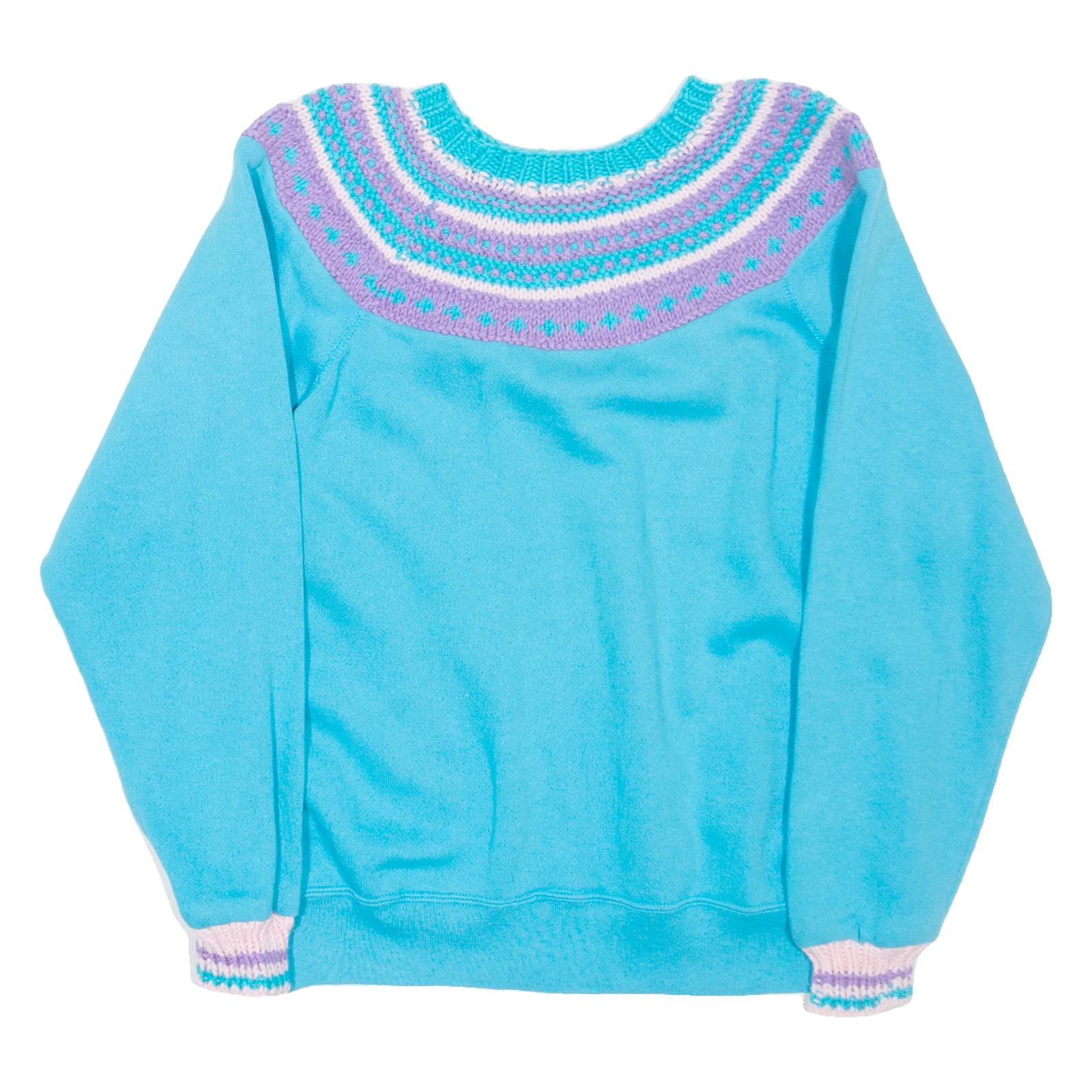 PEGGY STEGEMILLER Icelandic Style Womens Sweatshirt Blue 90s M