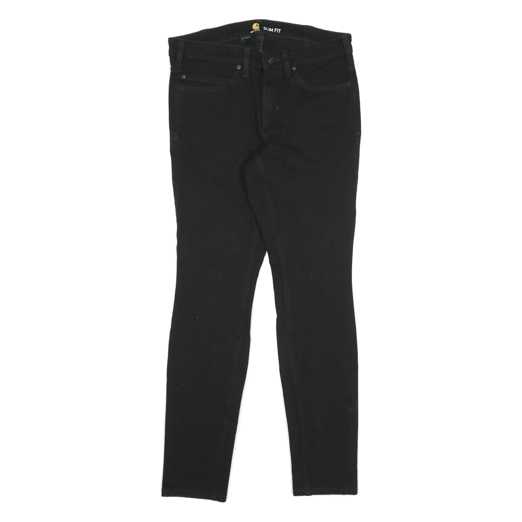 CARHARTT Womens Jeans Black Slim Skinny Denim W30 L30 Cotton Blend Zip