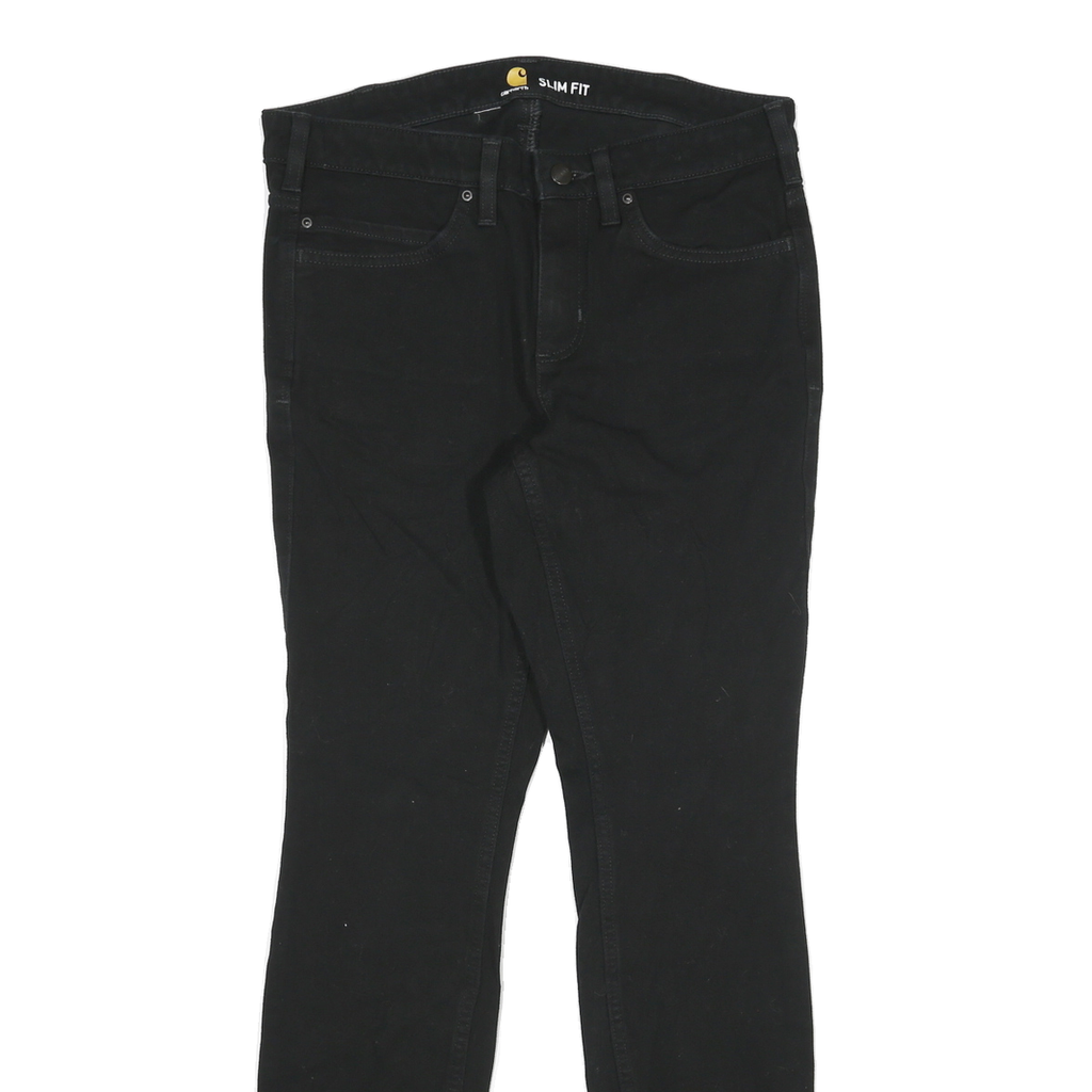 CARHARTT Womens Jeans Black Slim Skinny Denim W30 L30 Cotton Blend Zip