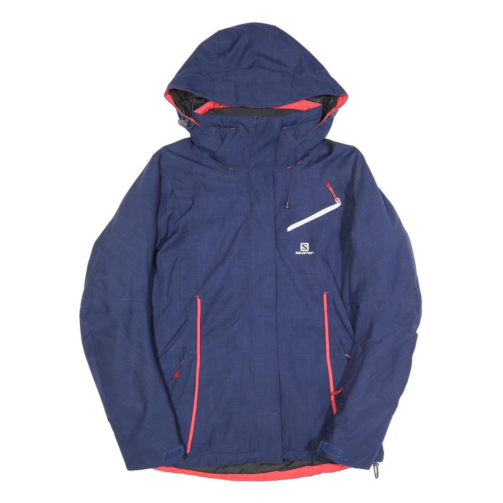 SALOMON Womens Blue Synthetic Jacket S Zip Hooded Outdoor Synthetic Sportswear