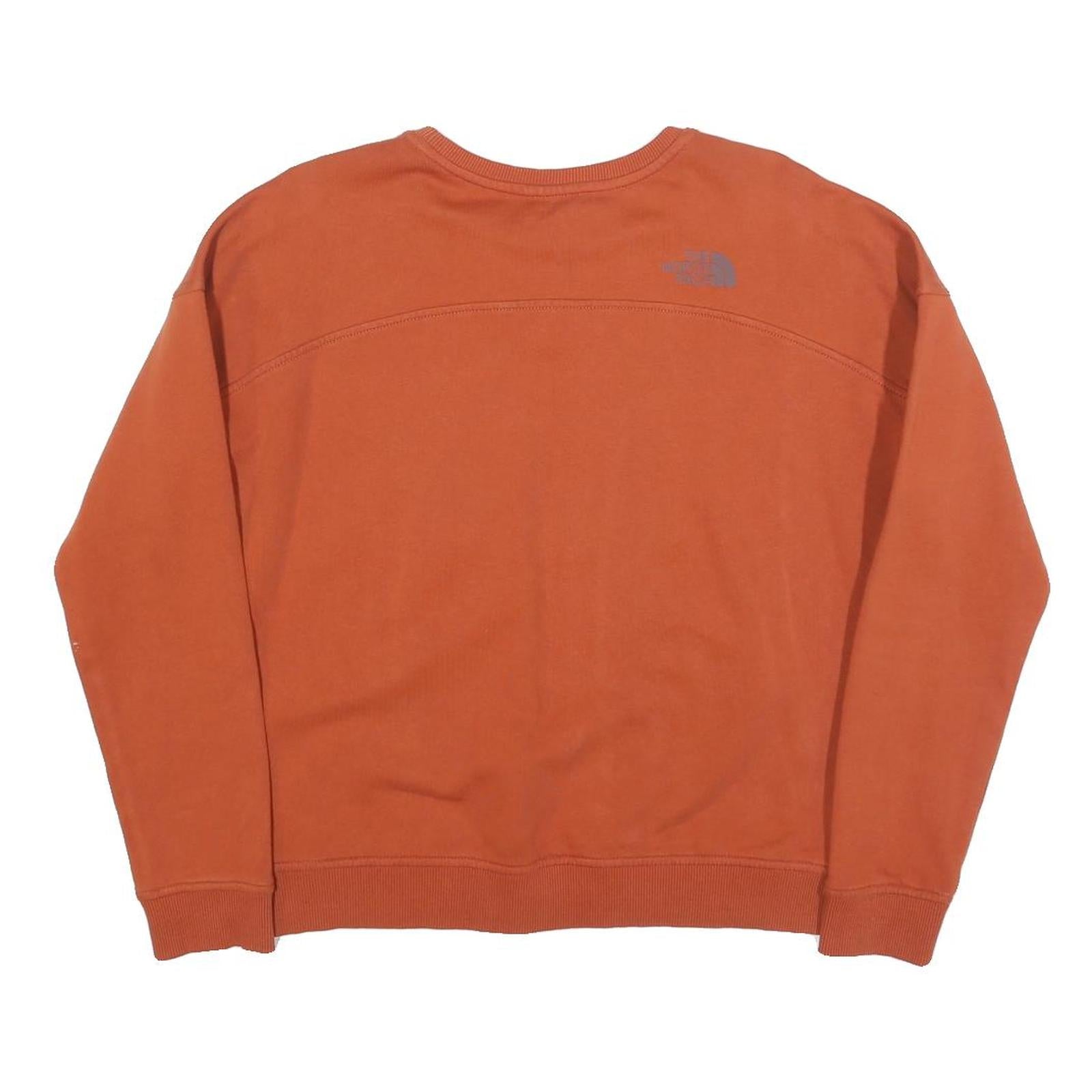 THE NORTH FACE Mens Rust Orange Crew Neck M Cotton Blend Sweatshirt Pullover