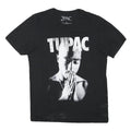 2PAC Mens Black Graphic T-Shirt XS Short Sleeve Crew Neck Cotton Blend