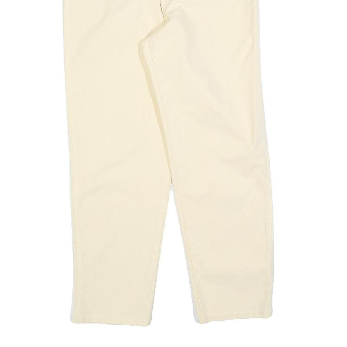 BIAGGINI Womens Cotton Blend Cream Regular Fit Straight Leg Trousers W28 L25