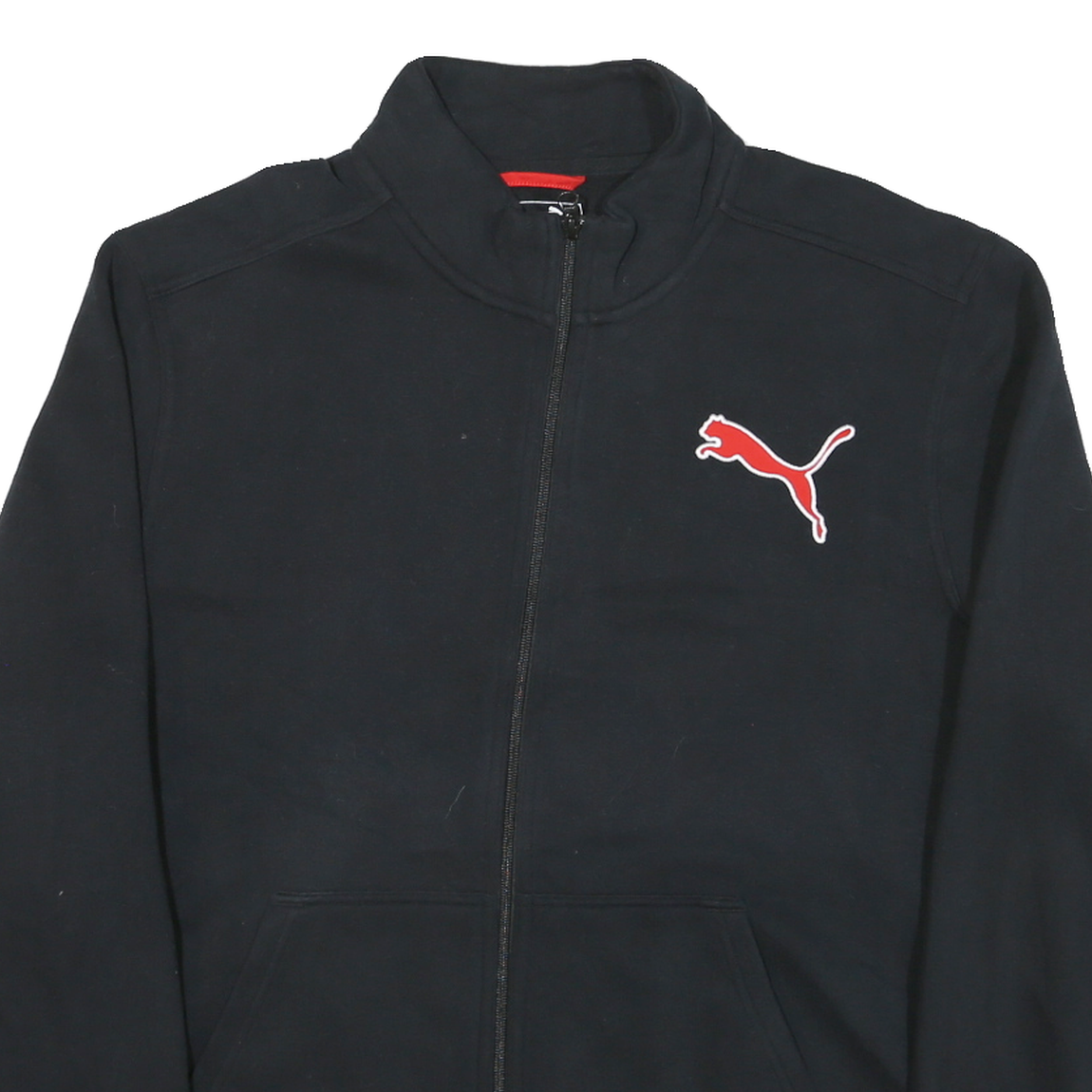 PUMA Mens Black Jacket XL Cotton Blend Zip Plain Casual Sportswear