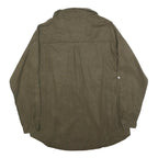 ZARA Womens Green Basic Long Sleeve V-Neck Shirt S Cotton Blend Casual