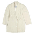 AQUASCUTUM Womens Cream White Double Breasted Jacket L Cotton Blend Button