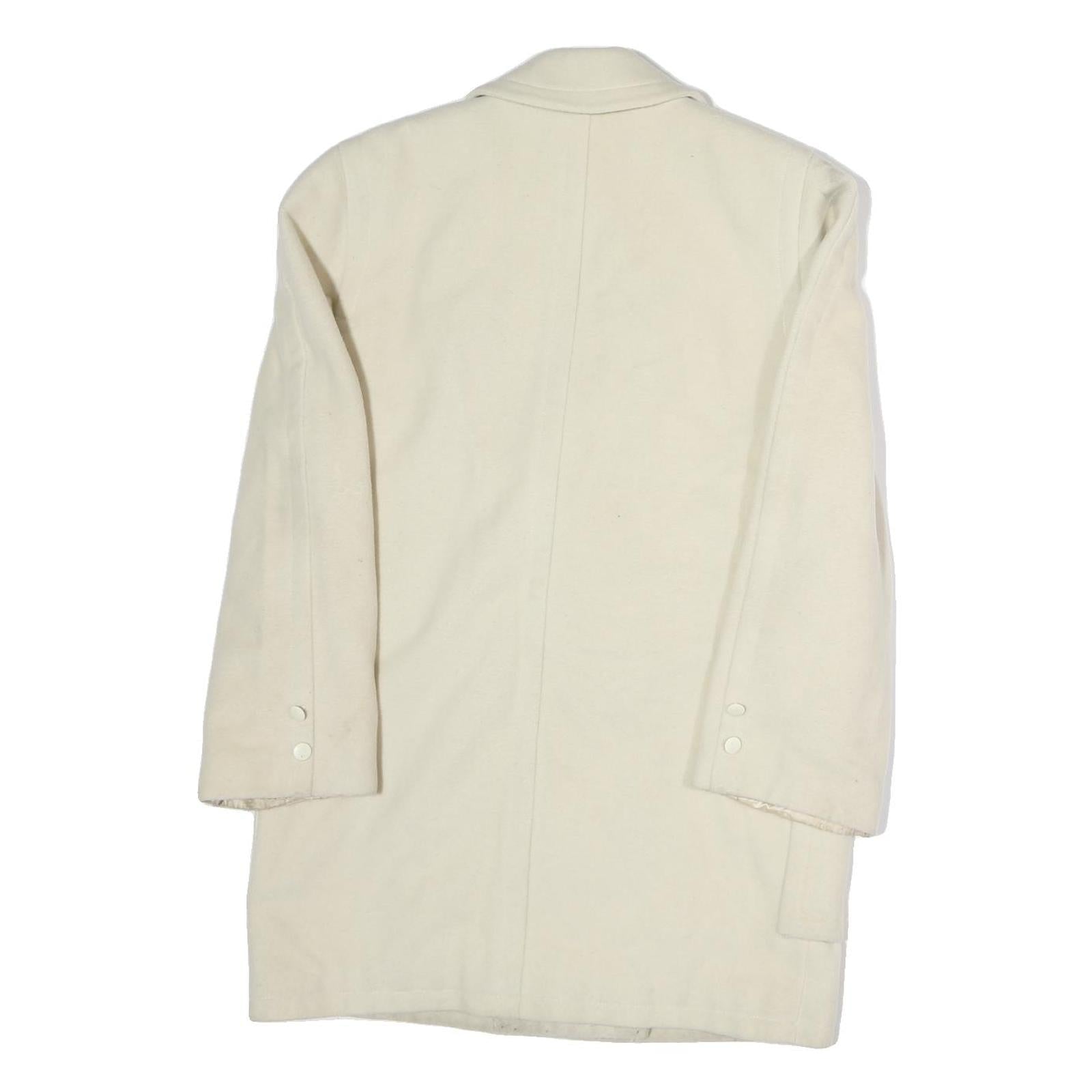 AQUASCUTUM Womens Cream White Double Breasted Jacket L Cotton Blend Button